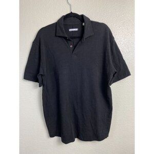 RYE‎ 51 Black Short Sleeve Polo Shirt Men Size Large Cotton Golf Classic Basic